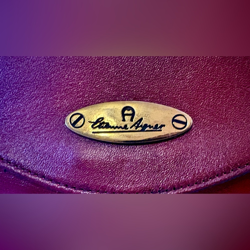 Vintage Etienne Aigner Handmade Oxblood Red Leather Shoulder Bag Purse RARE EUC - Picture 3 of 14